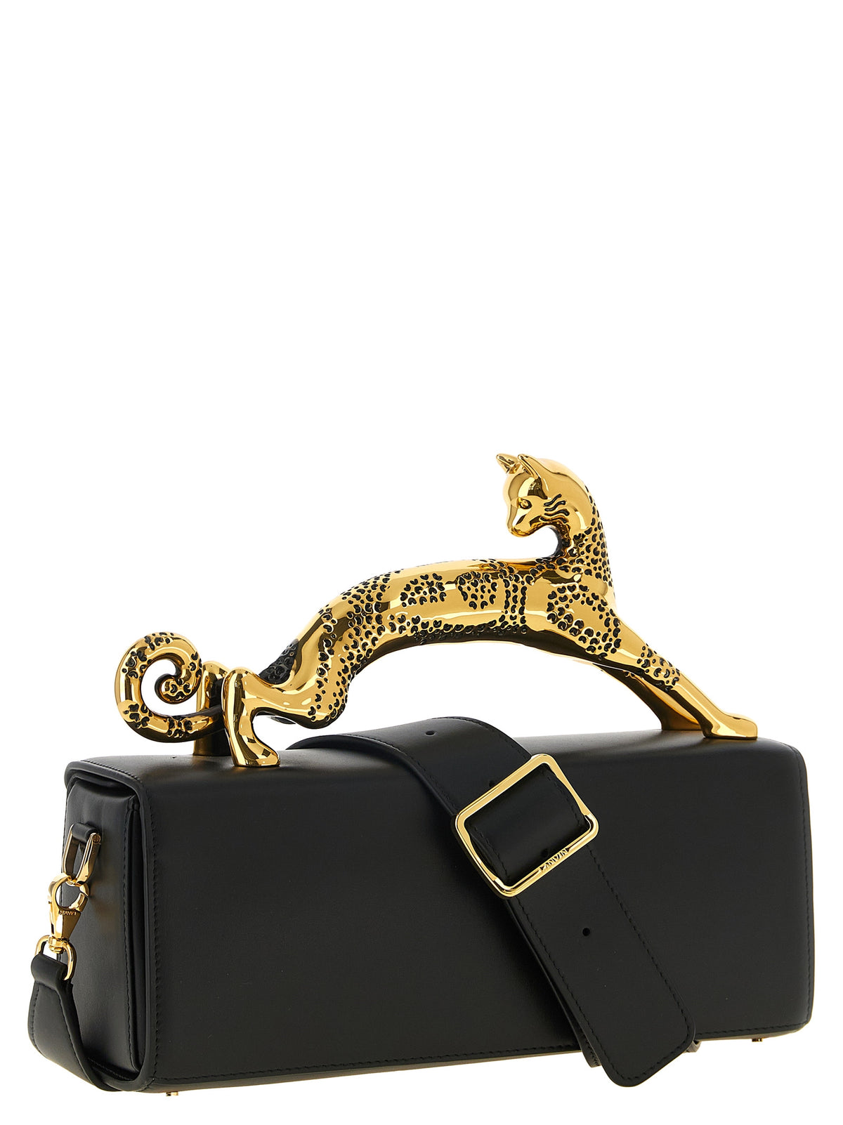 Lanvin Pencil Cat Handbag - Exquisite Black Calfskin Luxury