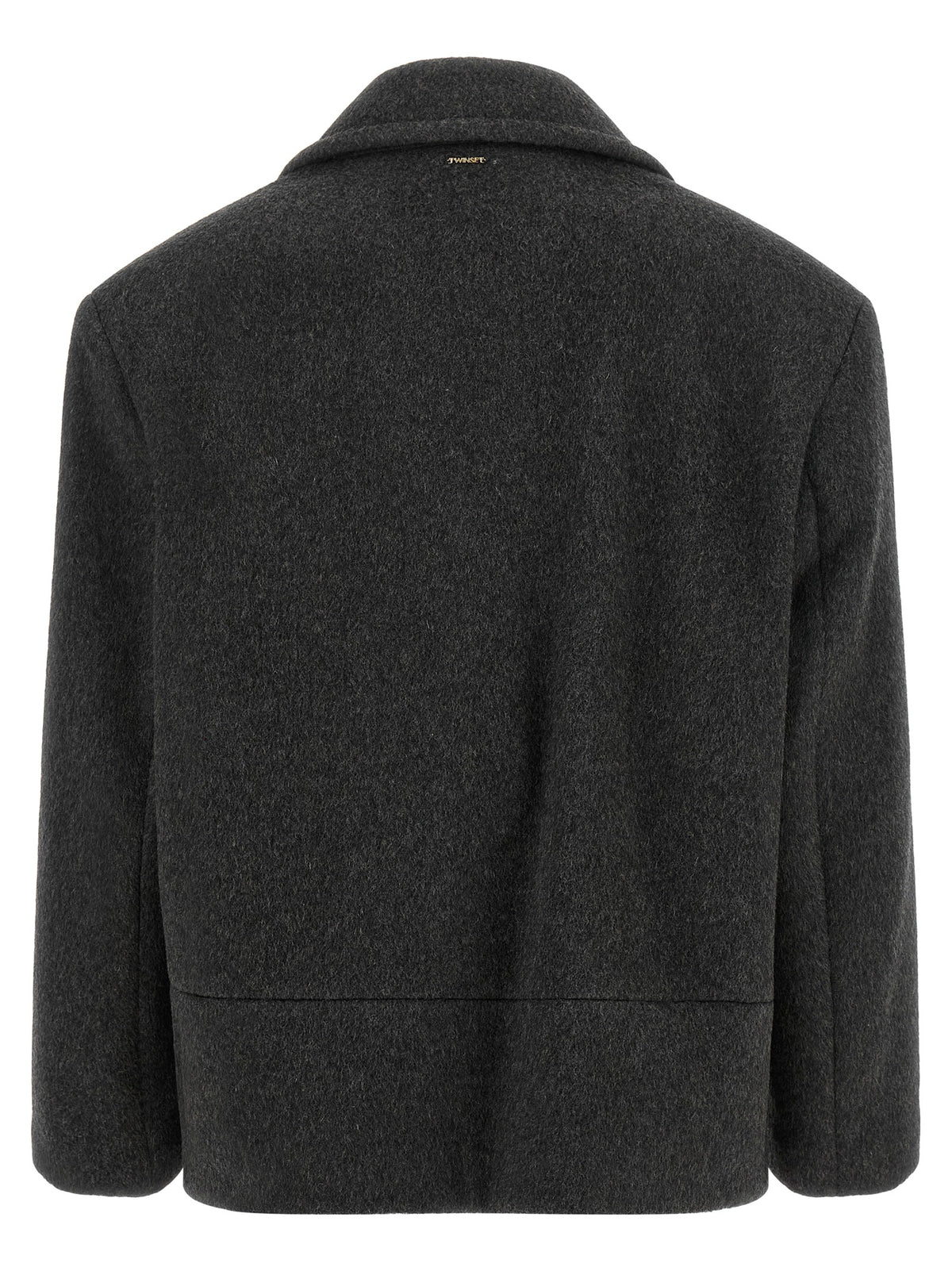 Twinset Gray Wool Coat - Timeless Elegance for the Discerning