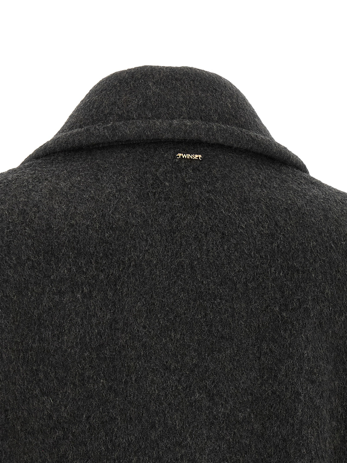 Twinset Gray Wool Coat - Timeless Luxury Outerwear for Elegance