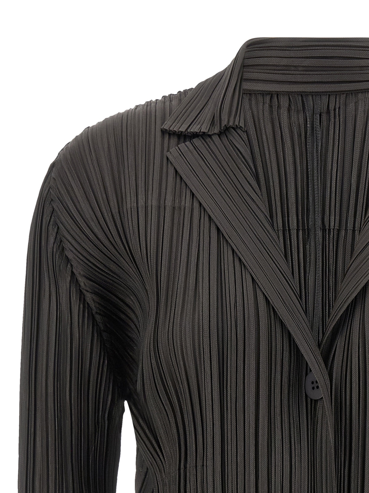 Elevate your wardrobe with the Pleats Please Blazer by PLEATS PLEASE ISSEY MIYAKE, a masterpiece of avant-garde design in luxurious pleated polyester, embodying modern sophistication.