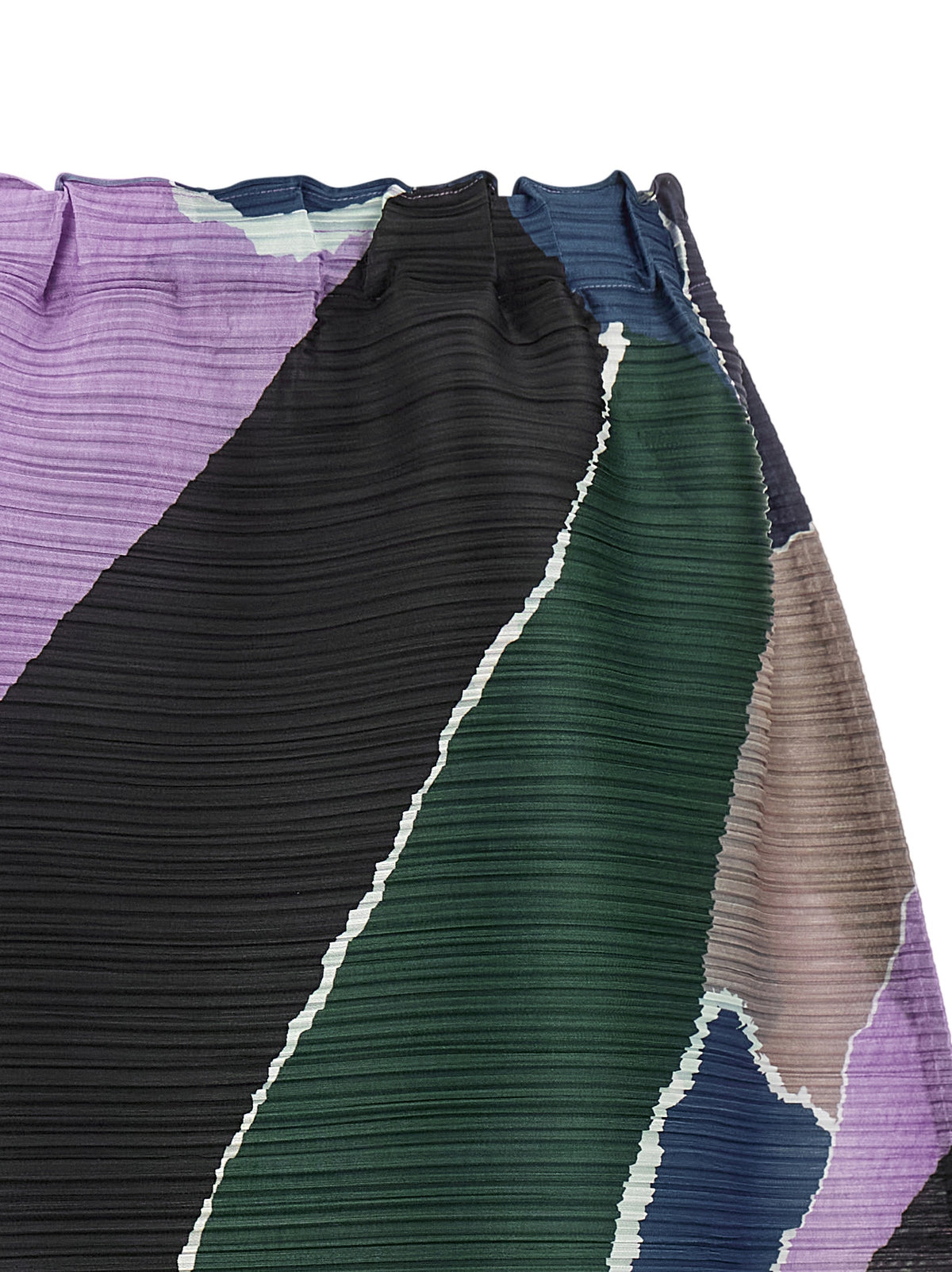 Elevate your style with the PLEATS PLEASE ISSEY MIYAKE Multicolor Polyester Midi Skirt, a masterpiece of vibrant pleats and luxurious comfort, crafted in Japan.
