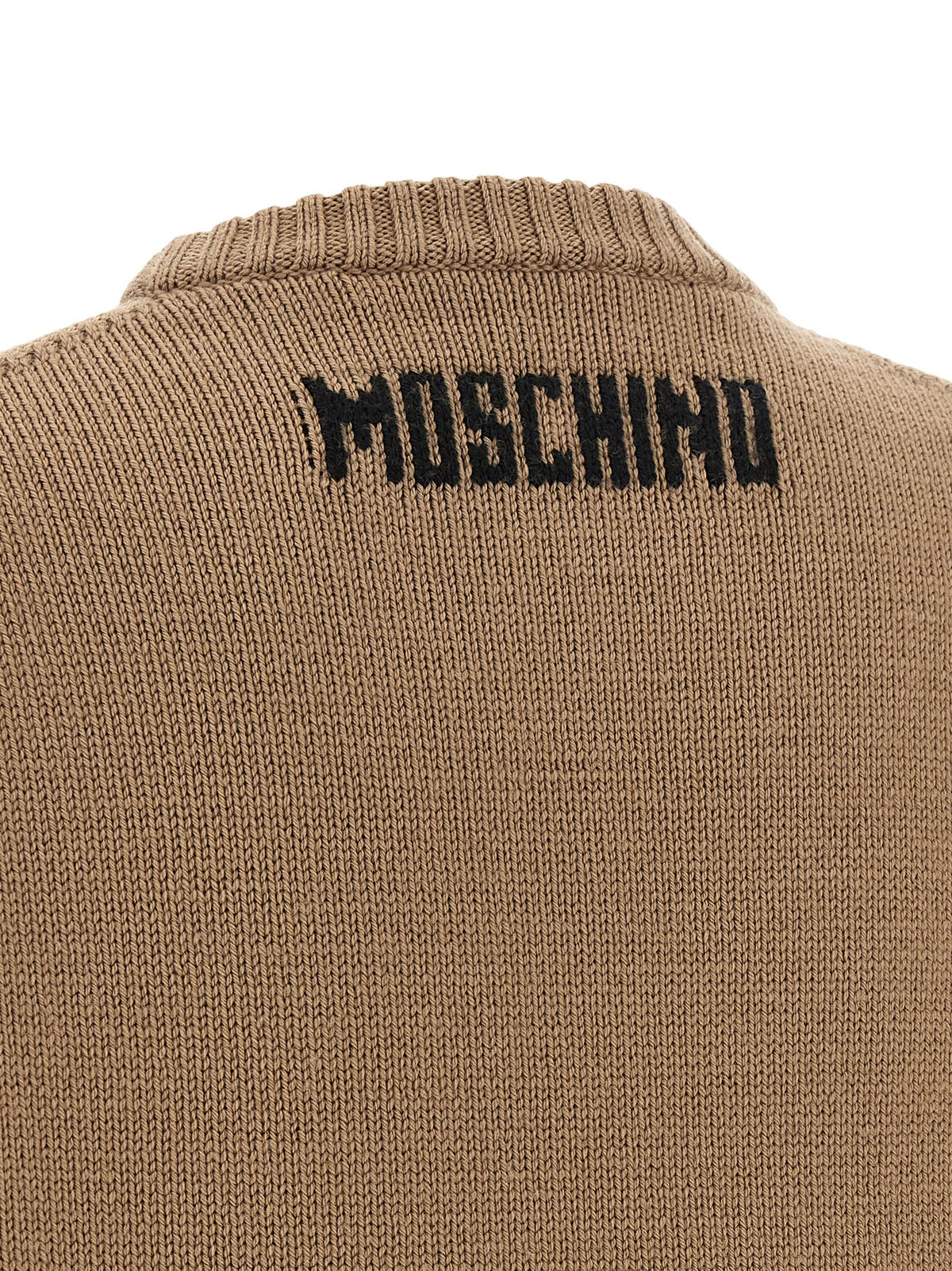 Moschino Beige Virgin Wool Cardigan - Luxe Knitwear Elegance