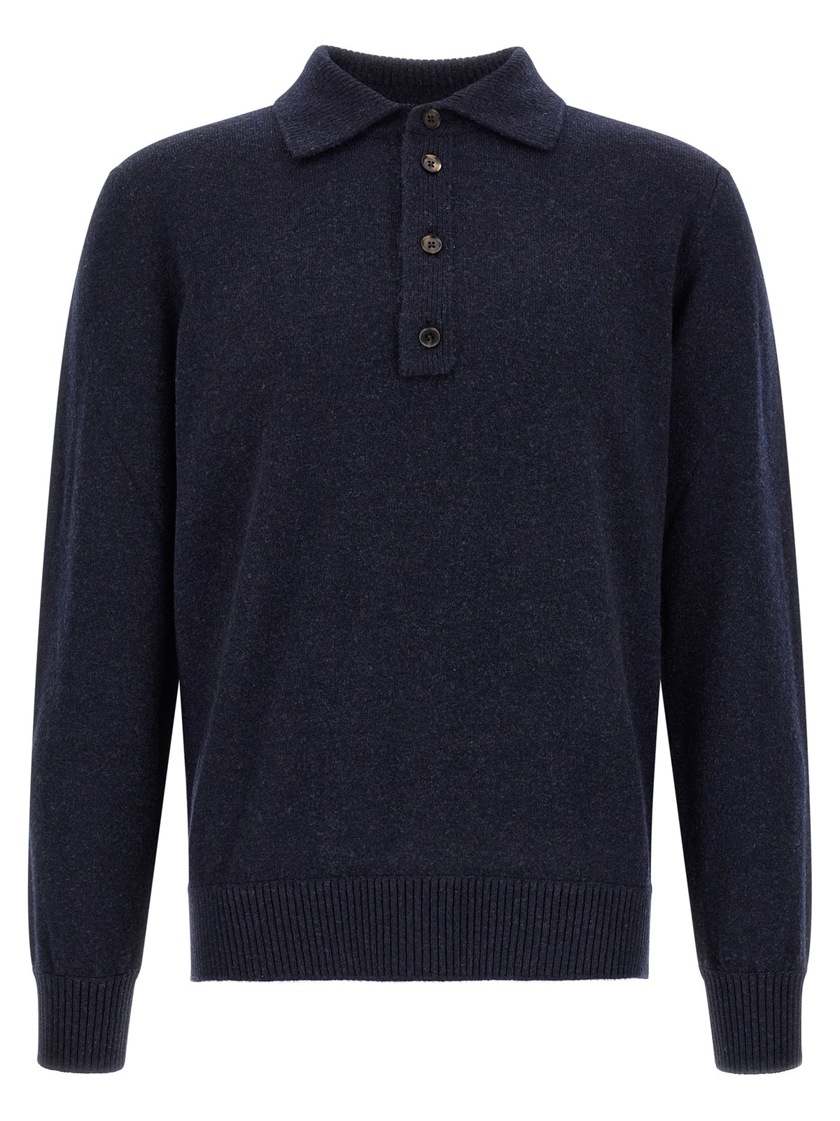 ZEGNA Blue Wool Polo Shirt - Timeless Luxury for Discerning Tastes