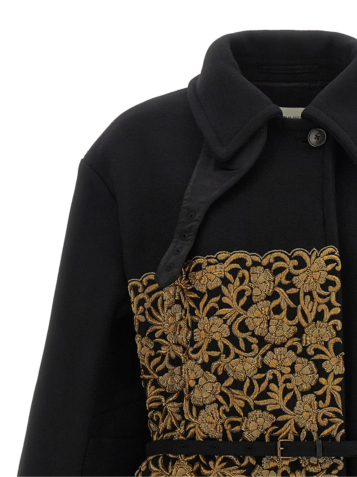 Dries Van Noten Black Wool Coat - Timeless Elegance Redefined