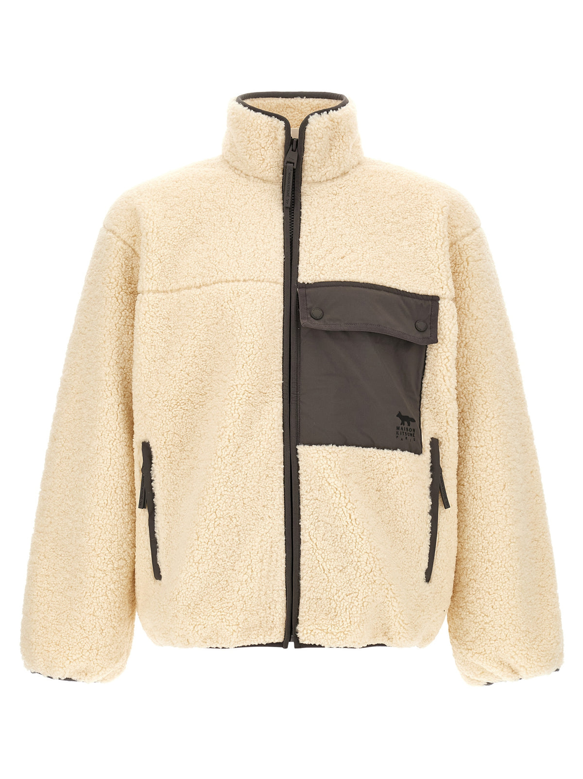 Maison Kitsuné Beige Full-Length Jacket - Chic Urban Luxury