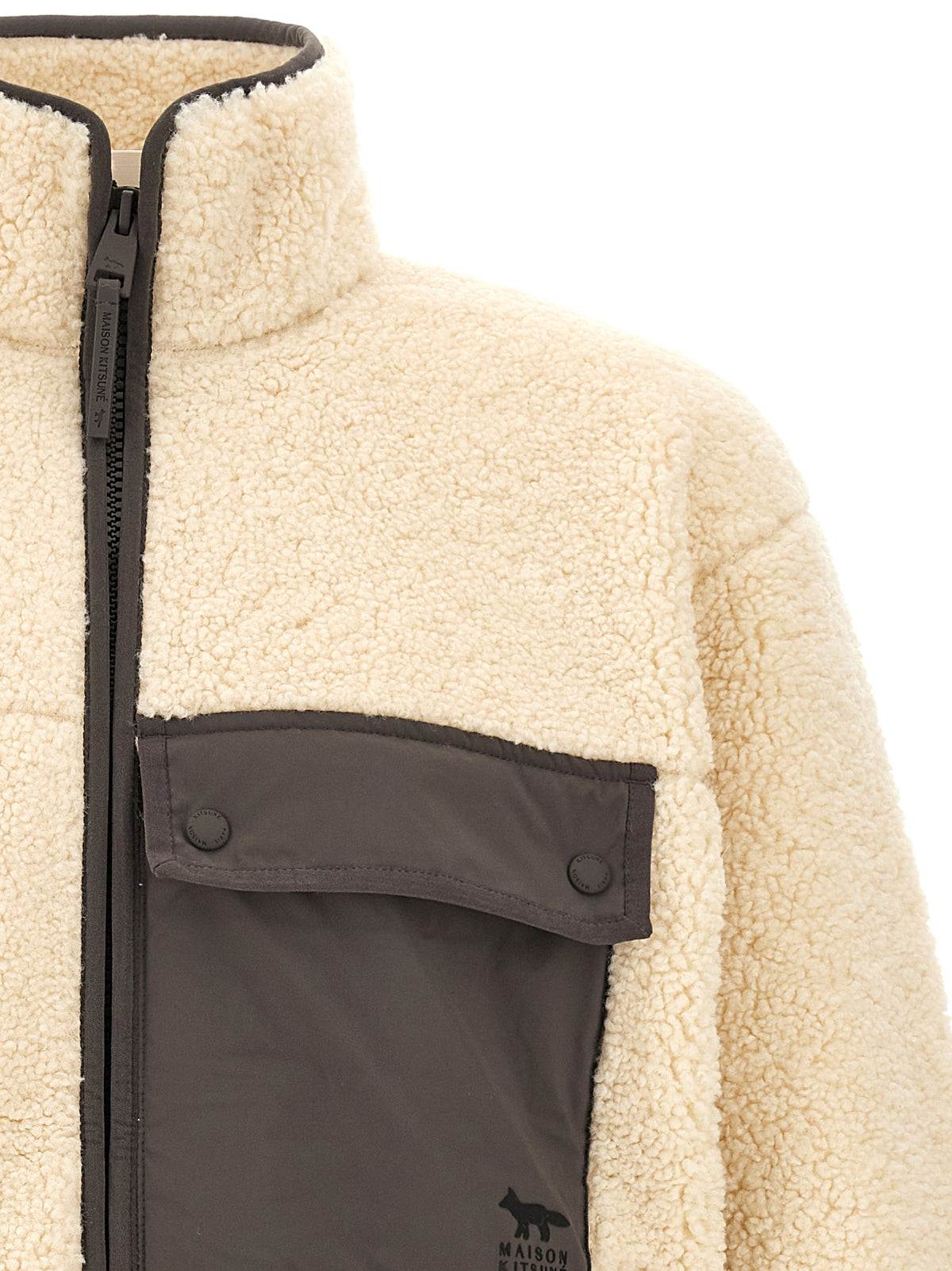 Maison Kitsuné Beige Full-Length Jacket - Elevate Urban Elegance