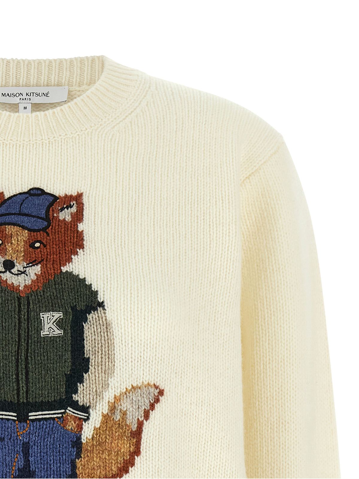 Maison Kitsuné White Wool Cardigan - Timeless Luxury Essential