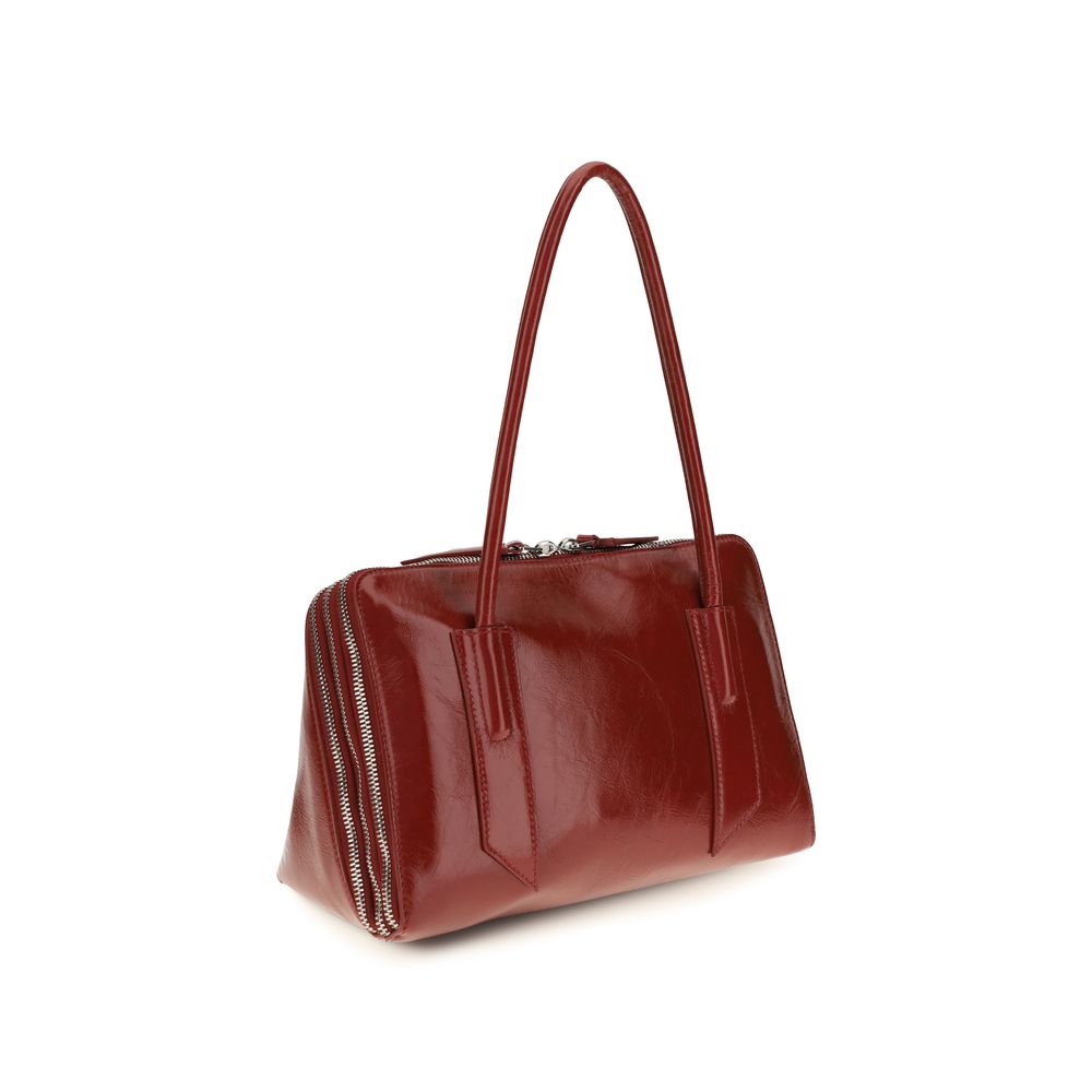 The Attico Red Calf Leather Bos Taurus Shoulder Bag - Luxury Redefined