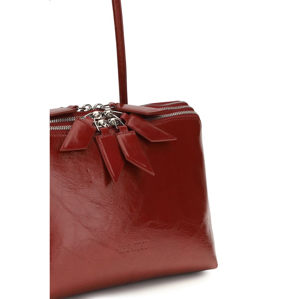 The Attico Red Calf Leather Bos Taurus Shoulder Bag - Luxury Redefined