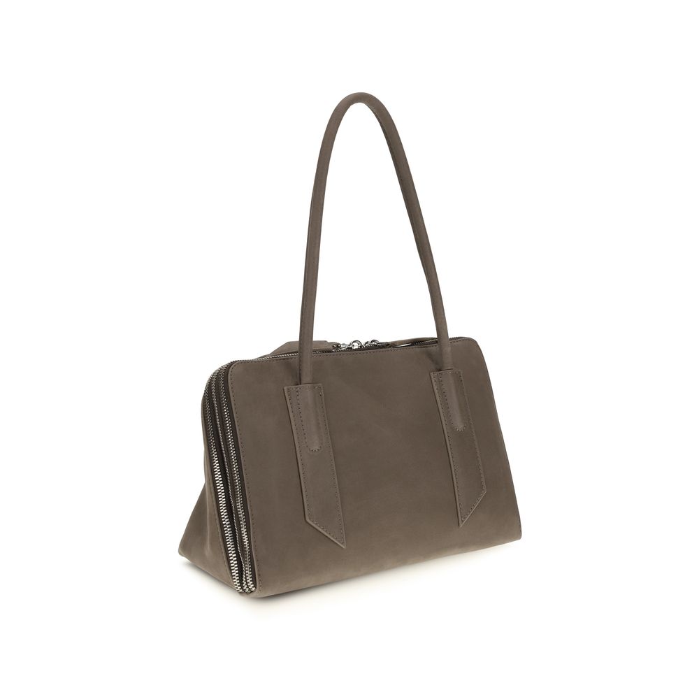 The Attico Gray Calf Leather Bos Taurus Shoulder Bag - Luxury Redefined