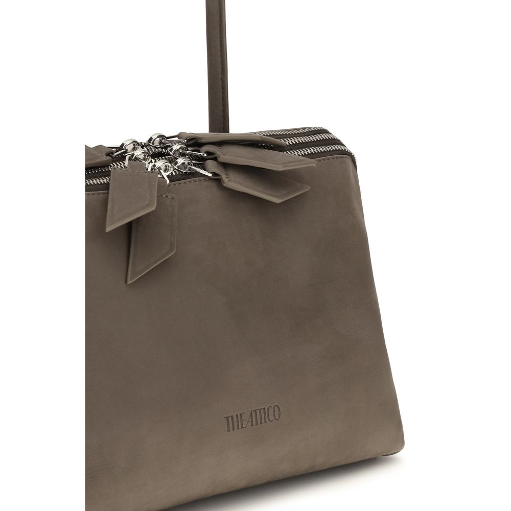 The Attico Gray Calf Leather Bos Taurus Shoulder Bag - Luxury Redefined