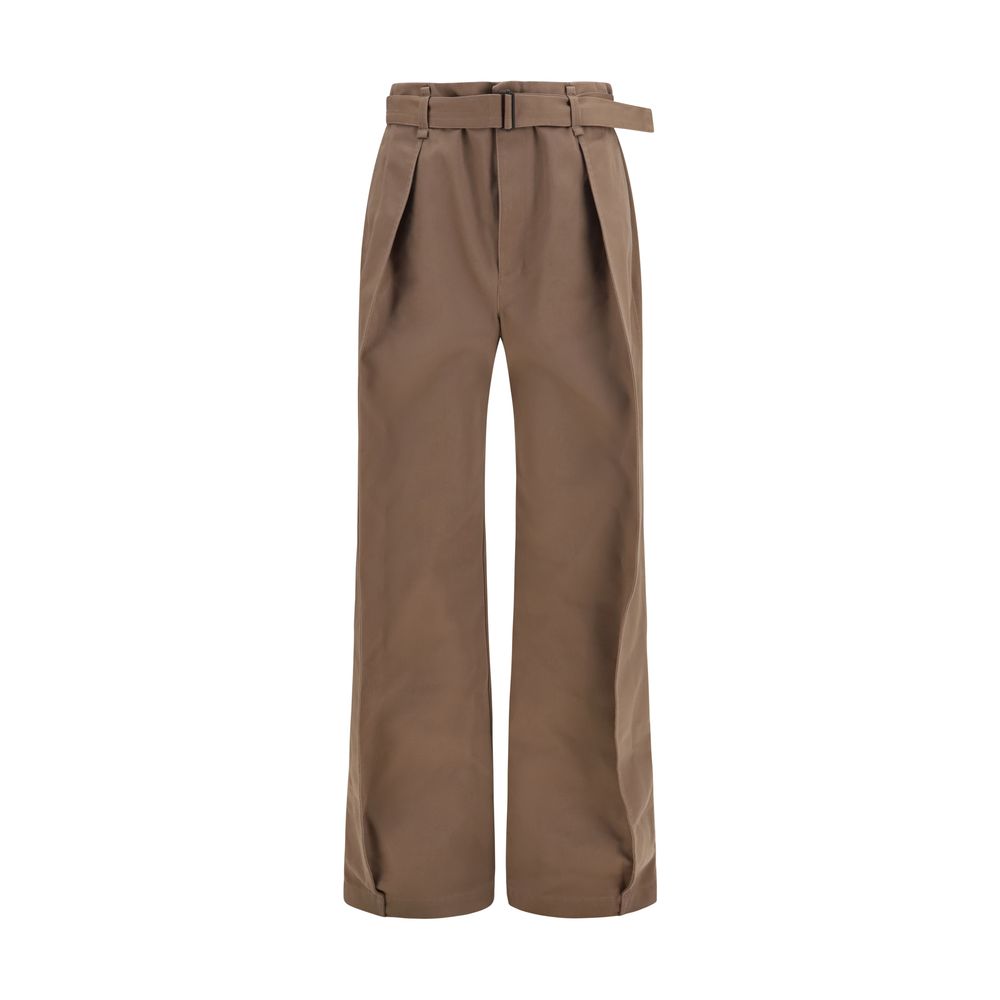 Lemaire Brown Casual Pants - Timeless Elegance in Twill