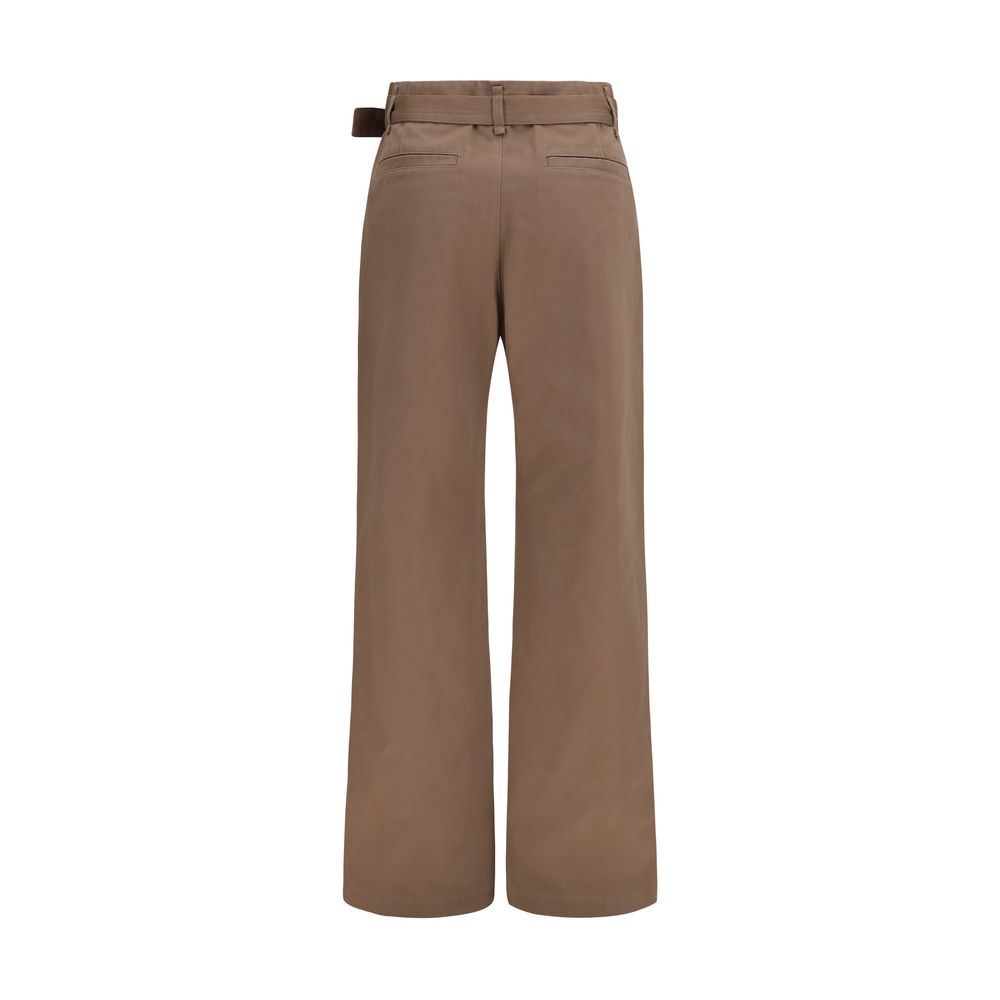 Lemaire Brown Polyester Casual Pants - Timeless Elegance Redefined