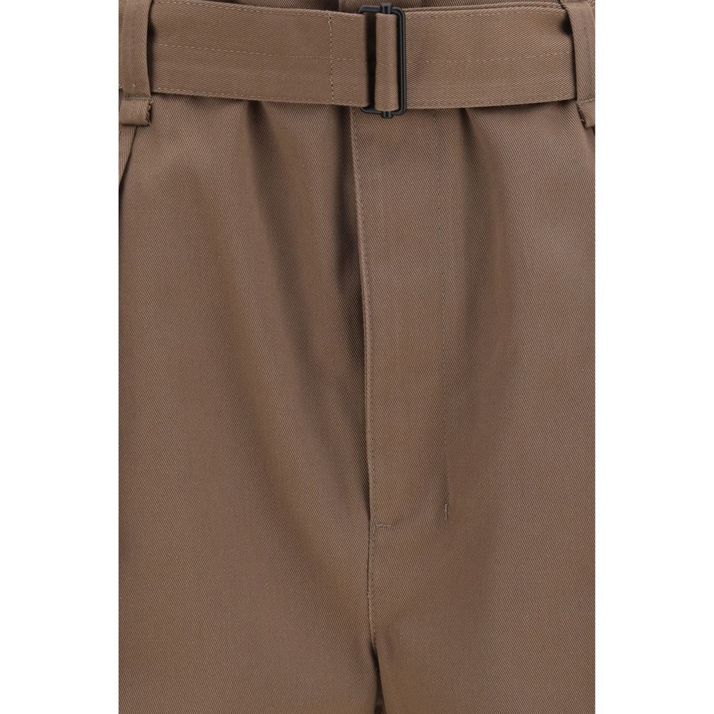 Lemaire Brown Casual Pants - Timeless Elegance in Twill