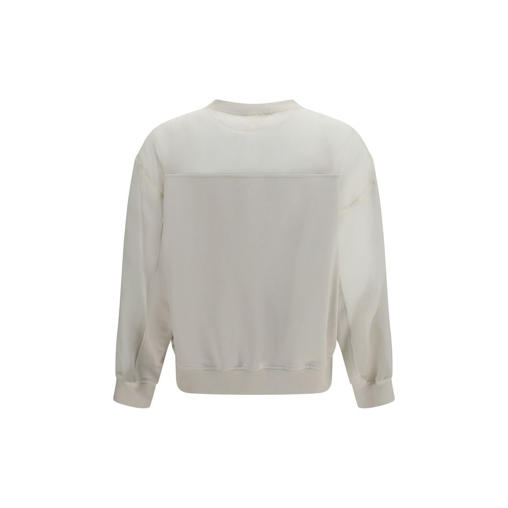 Indulge in the exquisite Brunello Cucinelli White Cotton Sweatshirt, a masterpiece of craftsmanship and luxury, perfect for those who appreciate timeless elegance.