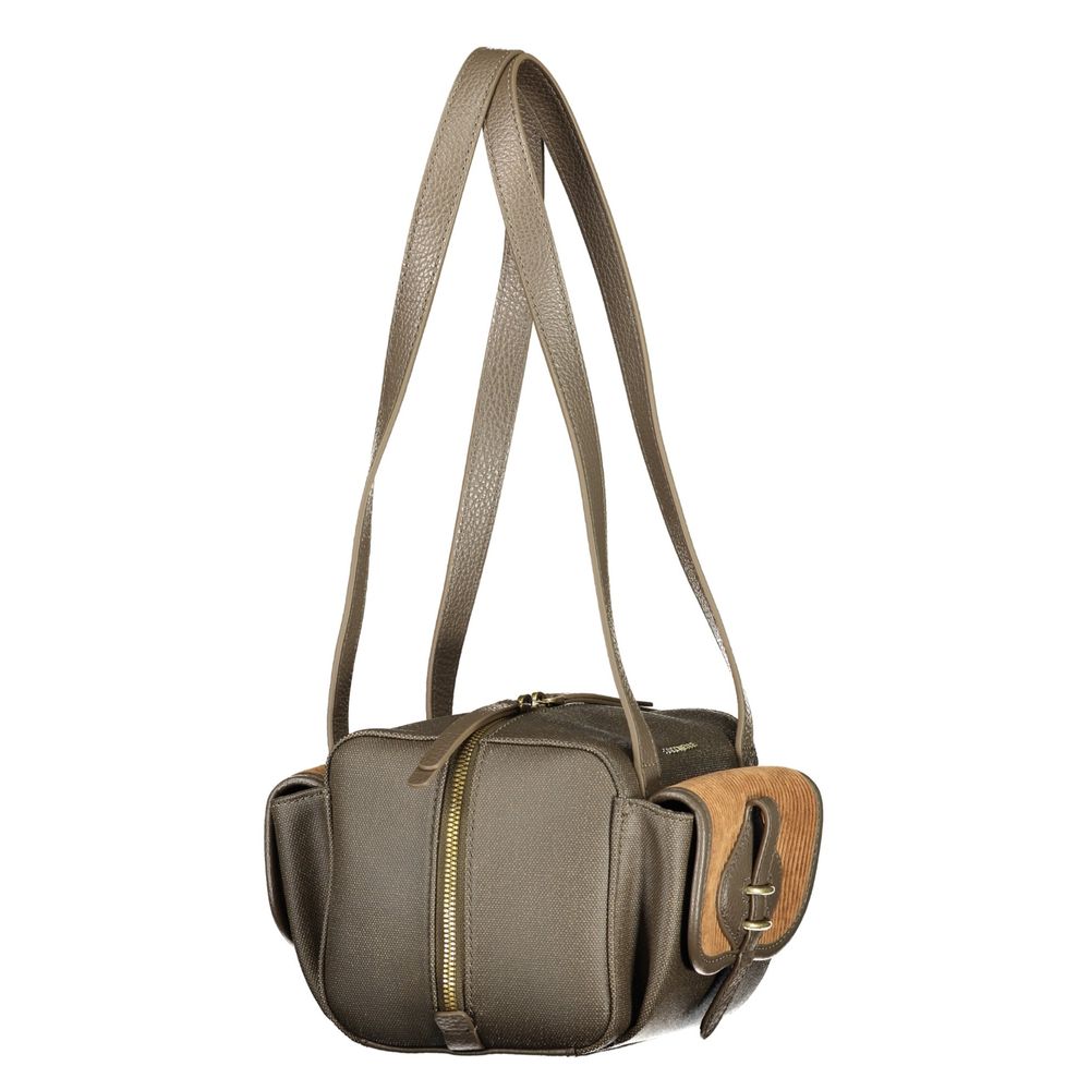 Indulge in the exquisite elegance of the Coccinelle Brown Leather Handbag, a timeless accessory that embodies sophistication and artistry for the discerning individual.