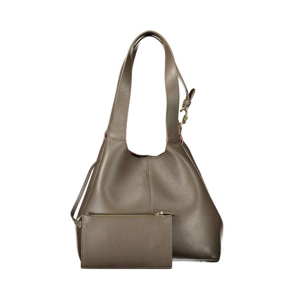 Indulge in the exquisite Coccinelle Brown Leather Handbag, a symbol of luxury and sophistication, perfect for those who appreciate timeless elegance and refined craftsmanship.