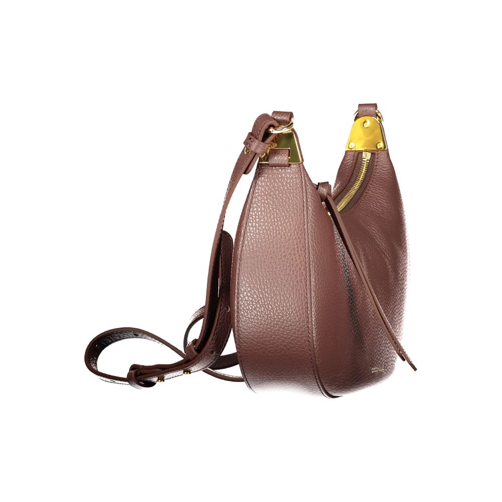 Indulge in the elegance of the Coccinelle Brown Leather Handbag, a masterpiece of design featuring exquisite craftsmanship and timeless allure for the discerning individual.