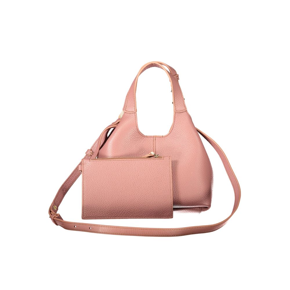 Indulge in the elegance of the Coccinelle Pink Leather Handbag, a statement of sophistication with its exquisite craftsmanship and timeless allure, perfect for the discerning individual.