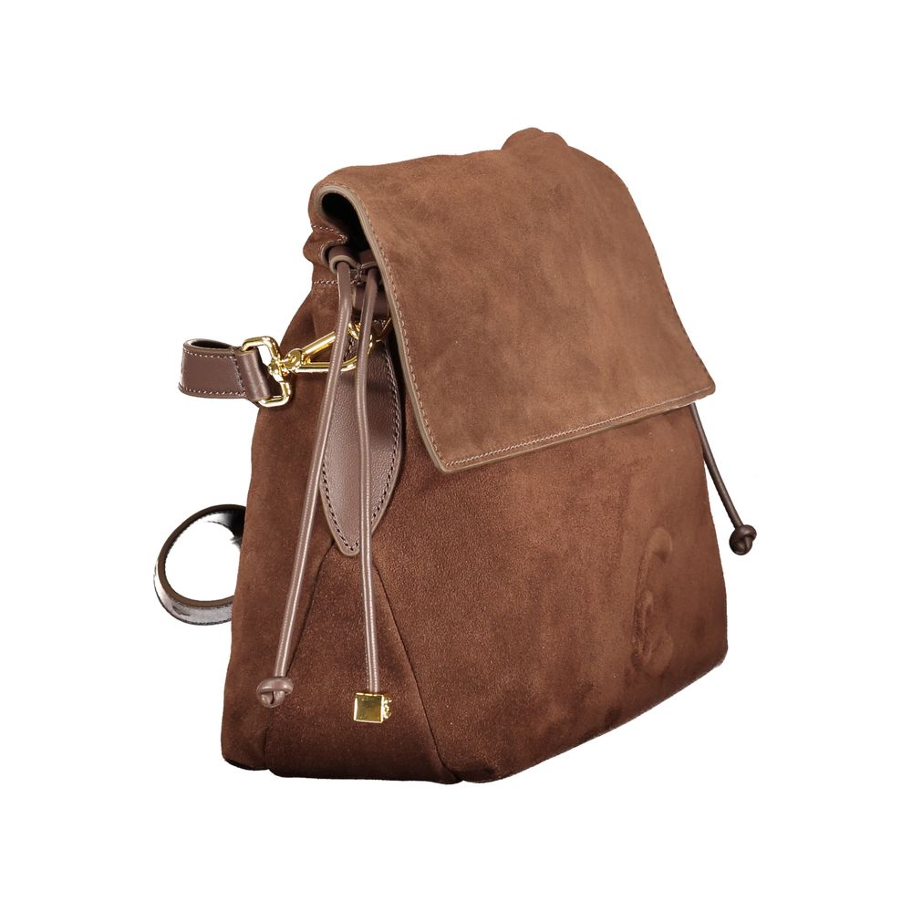 Indulge in the elegance of the Coccinelle Brown Leather Handbag, a masterpiece of design featuring sumptuous suede and exquisite craftsmanship for the discerning individual.