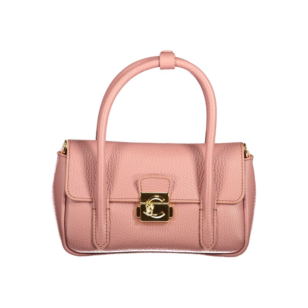 Indulge in the exquisite allure of the Coccinelle Pink Leather Handbag, a masterpiece of design and craftsmanship that elevates your style to unparalleled heights.