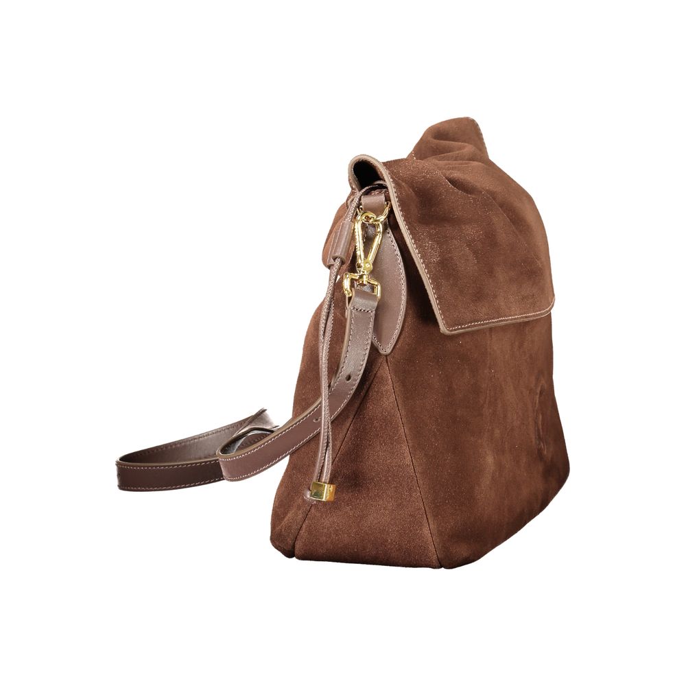 Discover the Coccinelle Brown Leather Handbag, a timeless embodiment of luxury and elegance, meticulously crafted from sumptuous suede for the discerning individual.
