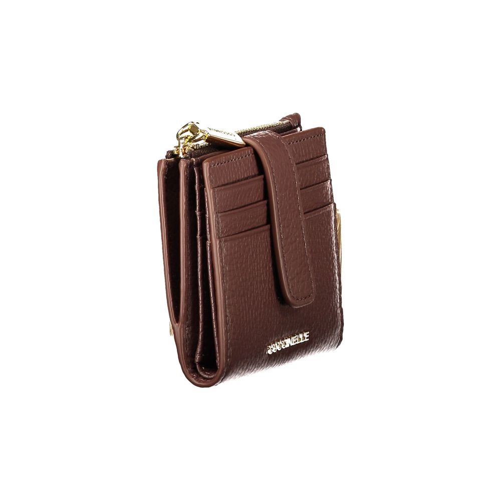 Indulge in the exquisite Coccinelle Brown Leather Wallet, a masterpiece of craftsmanship with a sleek design, perfect for those who appreciate timeless luxury and elegance.