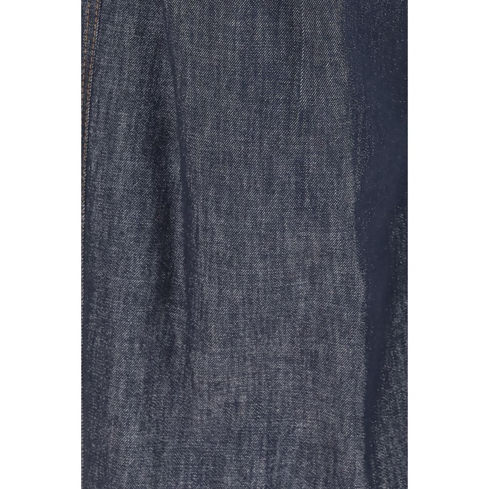 Indulge in the exquisite craftsmanship of Brunello Cucinelli's Blue Cotton High-Waisted Jean, where luxurious materials meet a refined silhouette for effortless elegance.