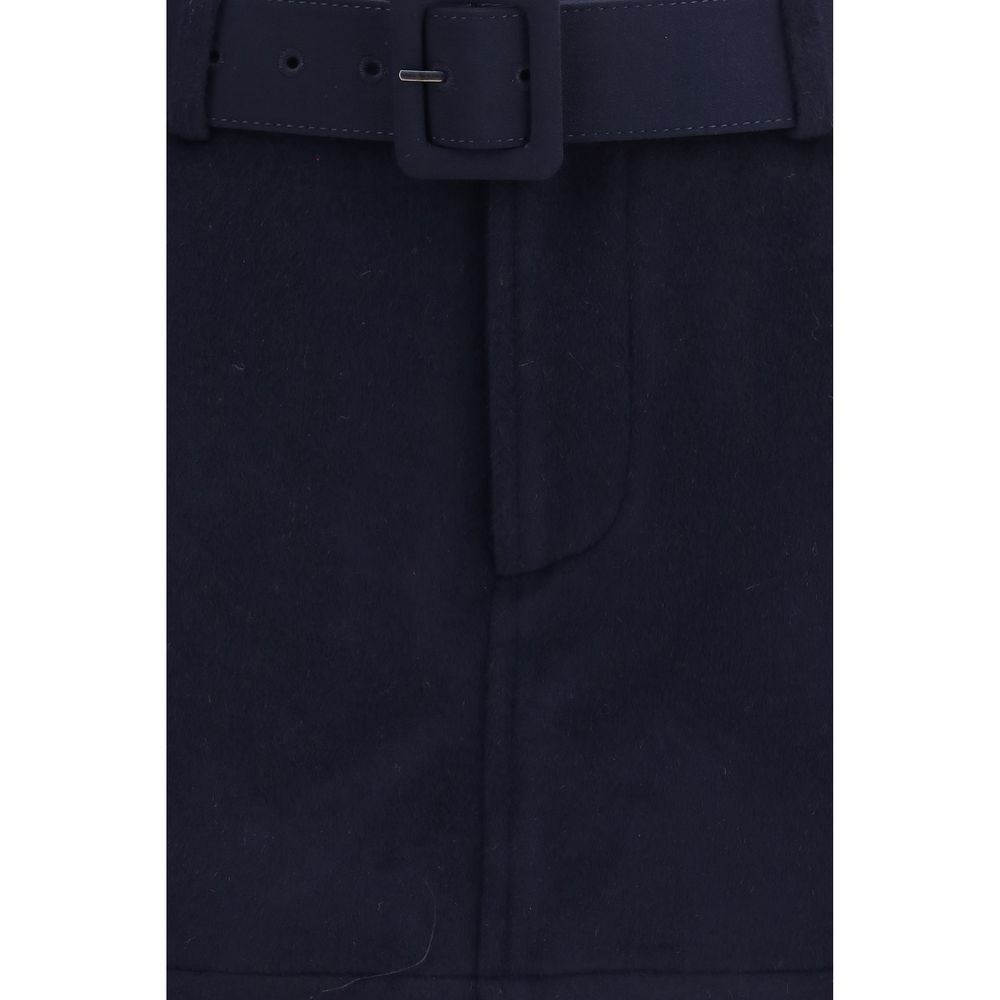 Elevate your wardrobe with Self-Portrait's Blue Wool Oves Aries Bermuda Shorts, a luxurious blend of Merino wool and lace, embodying timeless elegance and sophisticated allure.