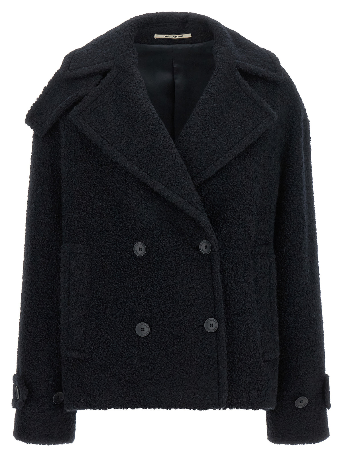 Tagliatore Blue Alpaca Leather Coat - Timeless Elegance Redefined