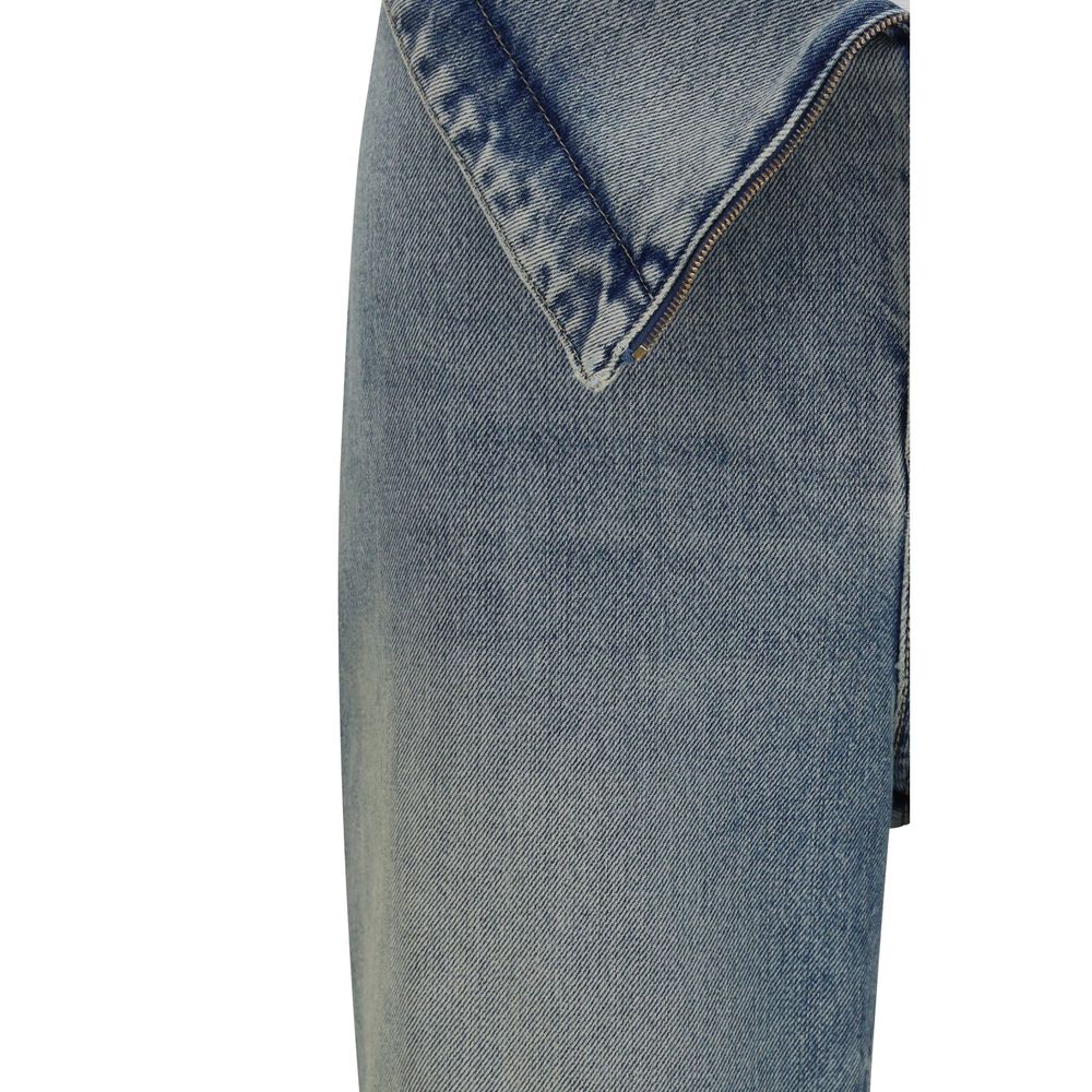 Elevate your wardrobe with Alexander McQueen's Blue Cotton Flared Jeans, a masterpiece of exquisite craftsmanship and timeless elegance, perfect for any occasion.