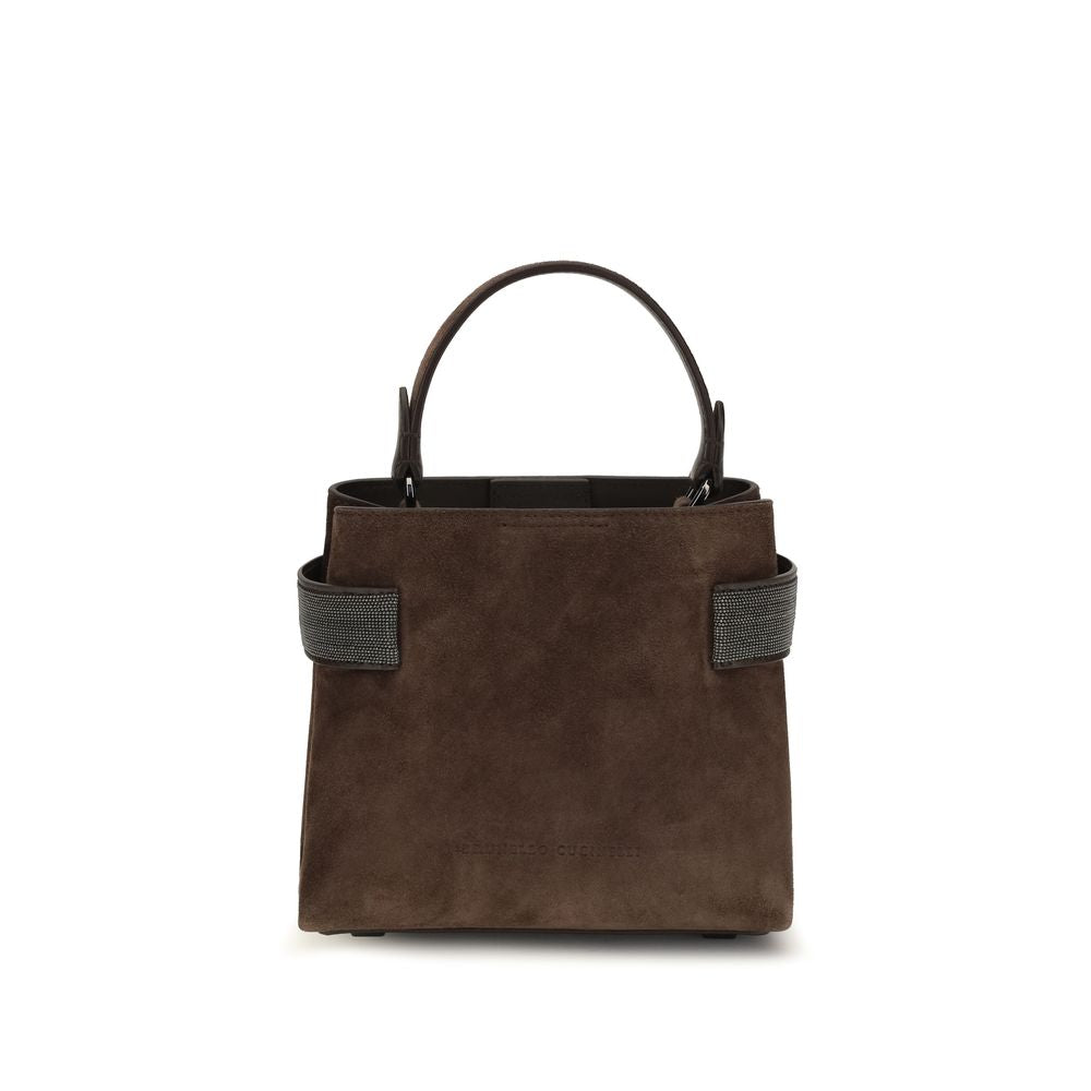 Brunello Cucinelli Brown Calf Leather Shoulder Bag - Timeless Elegance