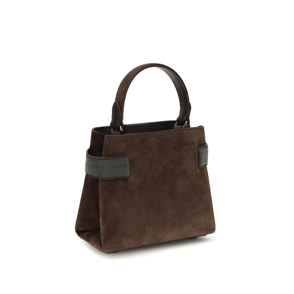 Brunello Cucinelli Brown Calf Leather Shoulder Bag - Timeless Elegance