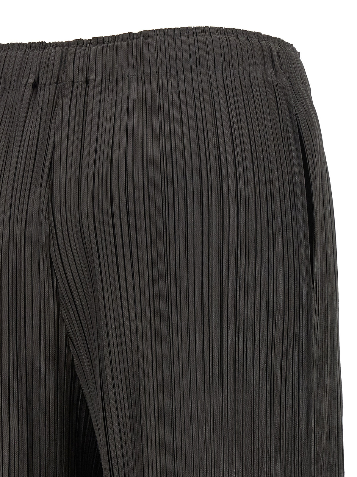 PLEATS PLEASE ISSEY MIYAKE Gray Pleated Bermuda Shorts - Timeless Elegance