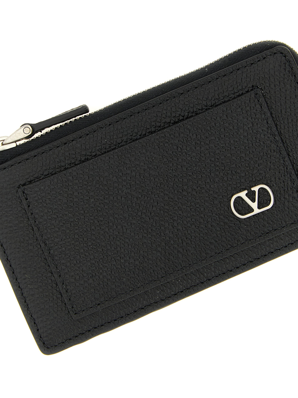 Elevate your style with the Valentino Garavani Black Calfskin Cardholder, a masterpiece of Italian craftsmanship designed for those who embody sophistication and elegance.