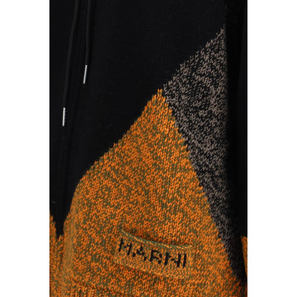 Elevate your wardrobe with the Marni Multicolor Wool Oves Aries Full-Length Jacket, a luxurious blend of fleece wool and cashmere, embodying bold elegance and sophisticated style.