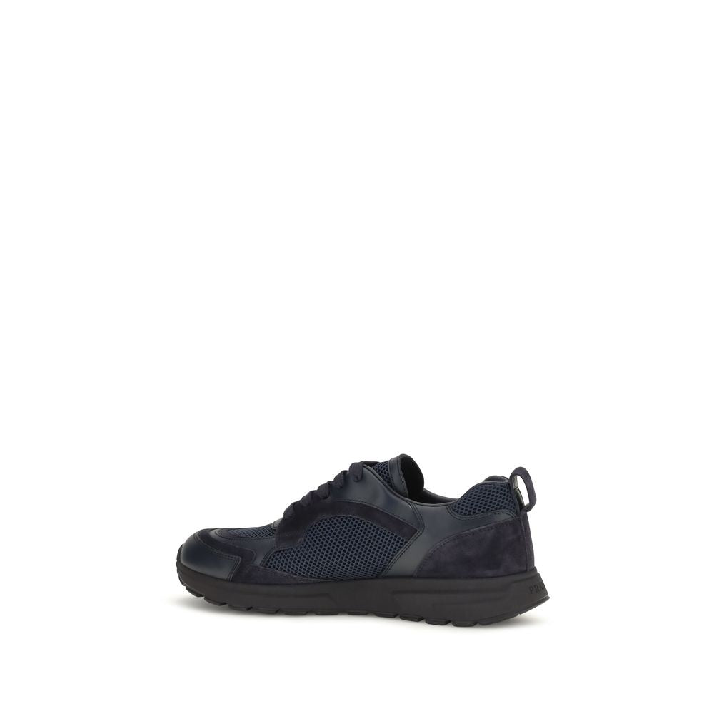 Discover the Prada Blue Fabric Athletic Sneakers, a fusion of leather and fabric, embodying luxury and comfort for those who appreciate exquisite craftsmanship.