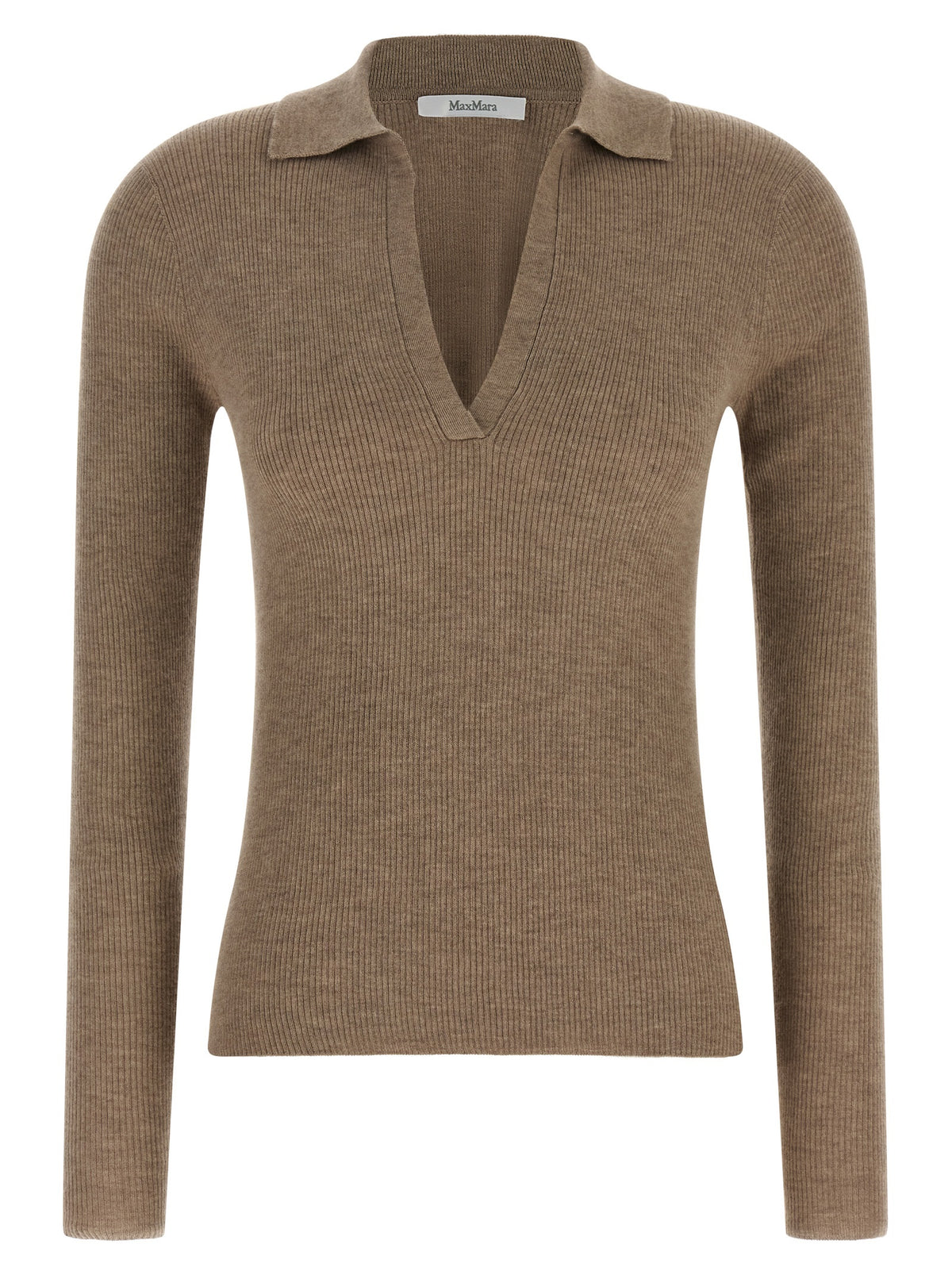 Max Mara Beige Cashmere Polo Shirt - Timeless Luxury Redefined