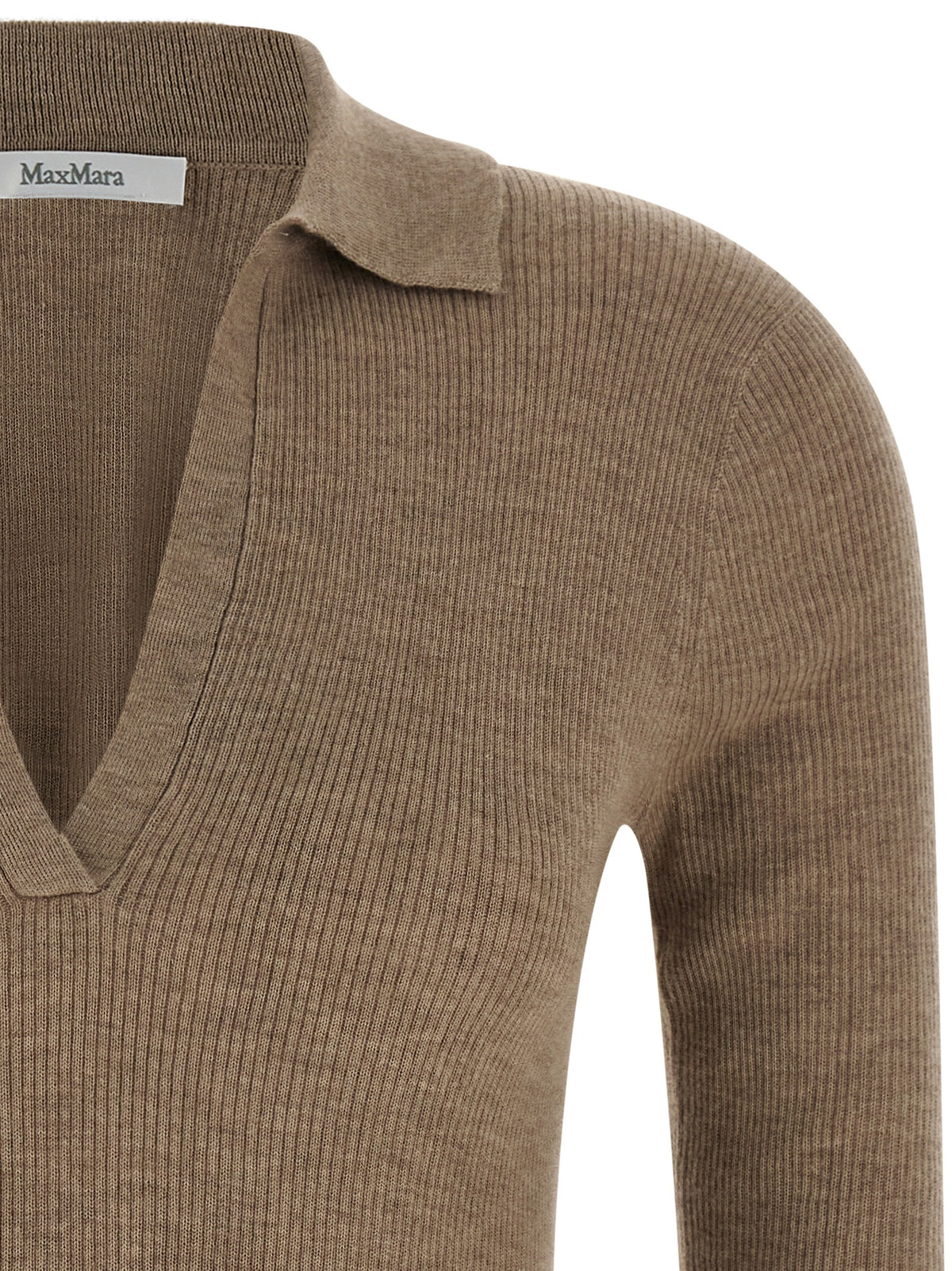 Max Mara Beige Cashmere Polo Shirt - Timeless Luxury Redefined