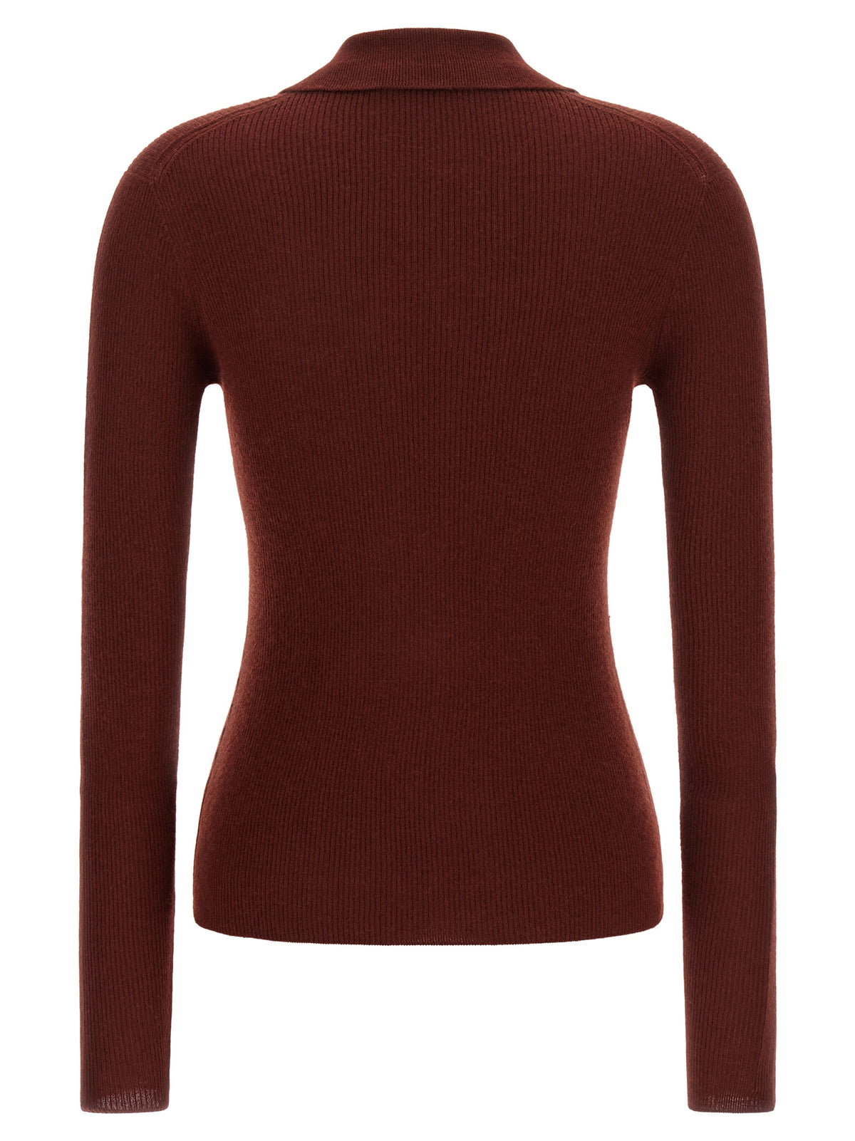 Max Mara Bordeaux Cashmere Polo Shirt - Timeless Luxury Elegance