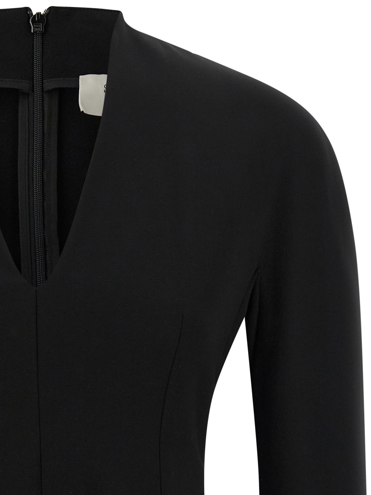 Sportmax Black Viscose Short Dress - Timeless Sculptural Elegance