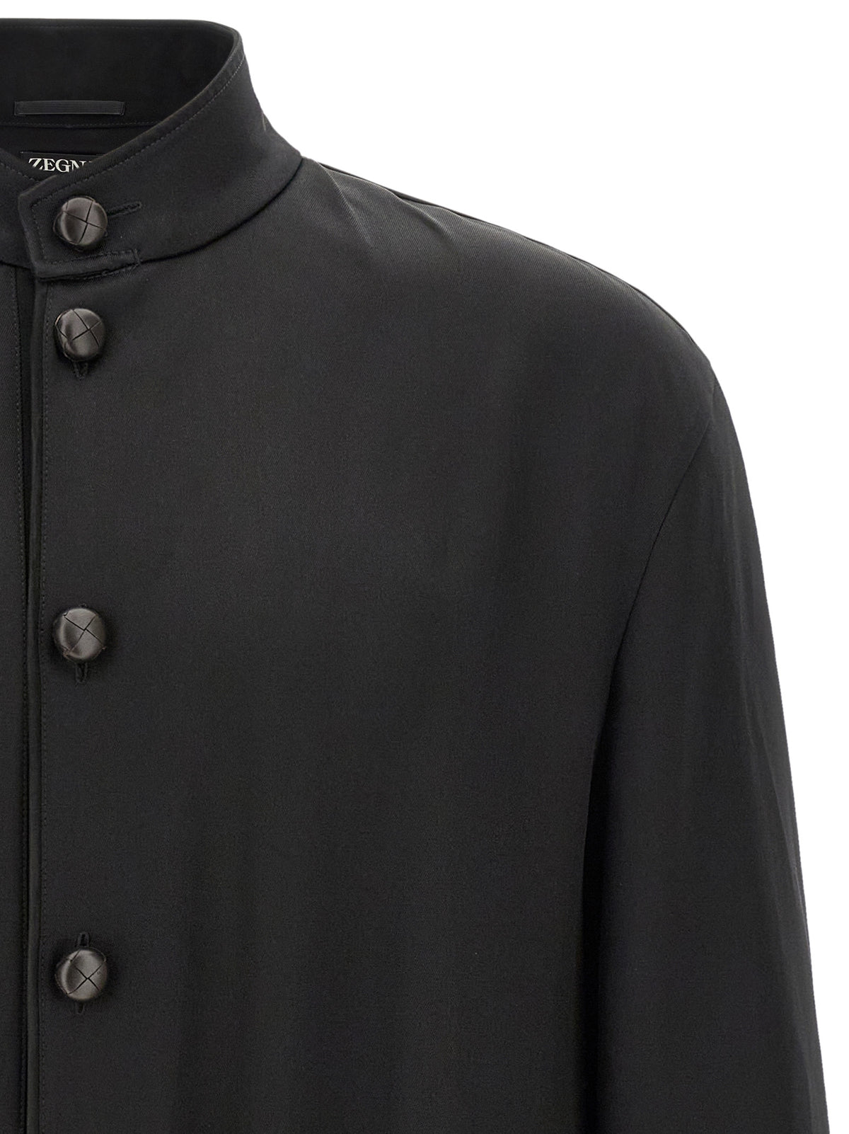 ZEGNA Black Satin Sweatshirt - Timeless Luxury in Mulberry Silk