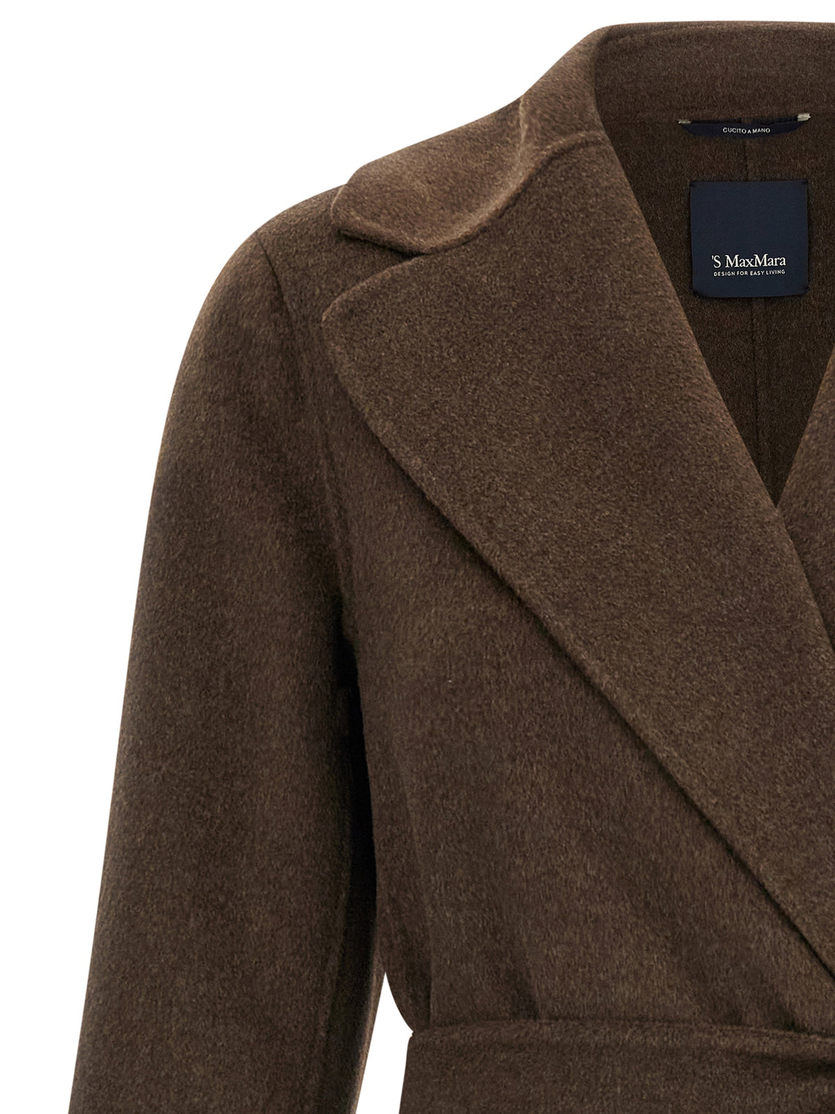 Indulge in the exquisite 'S Max Mara Brown Virgin Wool Coat, a masterpiece of luxury craftsmanship blending virgin wool and yak for timeless elegance and effortless sophistication.