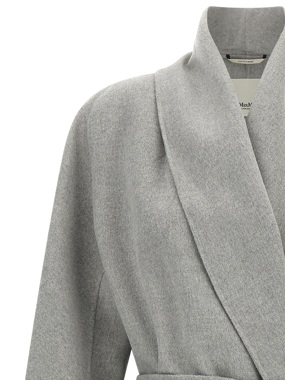 Experience the epitome of elegance with the 'S Max Mara Gray Wool Coat, crafted from pure wool, embodying timeless luxury and sophisticated style for every occasion.