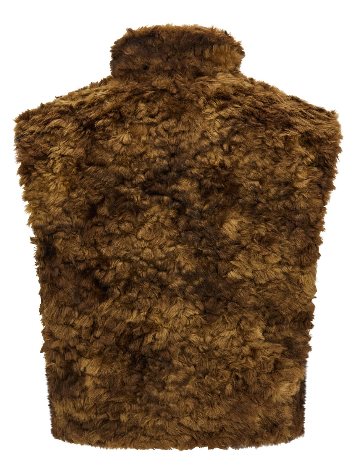 Elevate your wardrobe with the Isabel Marant Étoile Brown Marabou Sleeveless Jacket, a luxurious faux fur masterpiece that embodies sophistication and timeless elegance.