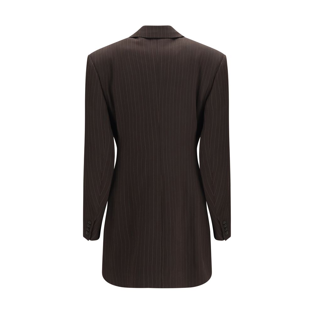 Saint Laurent Brown Wool Full-Length Jacket - Effortless Sophistication