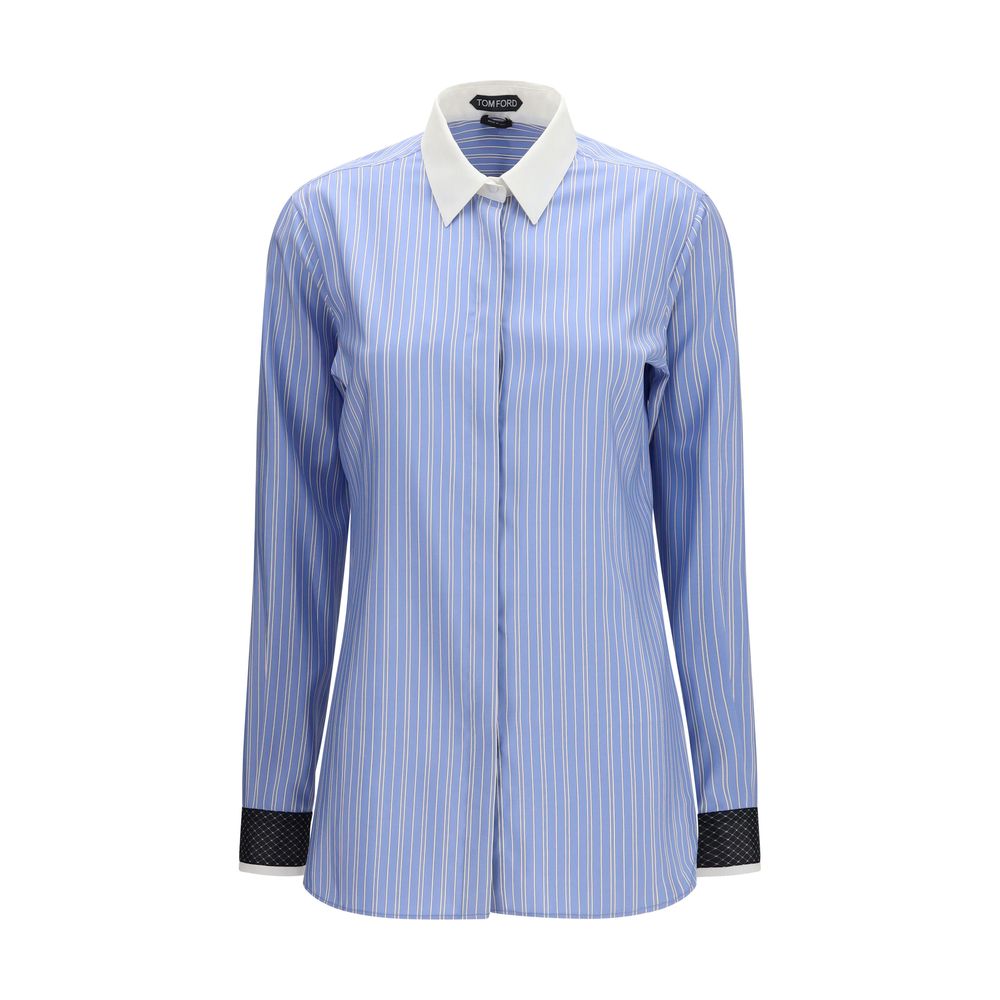 Tom Ford Blue Silk Dress Shirt - Exquisite Luxury Elegance