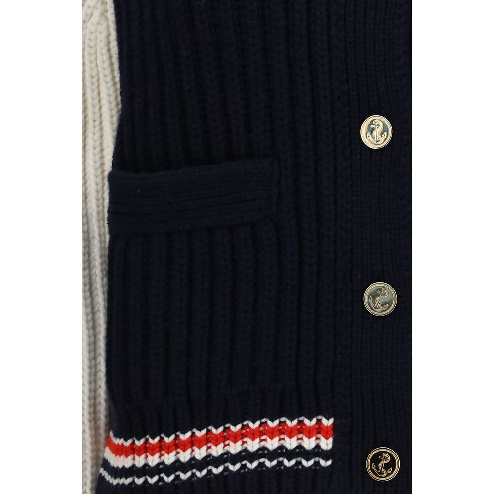 Thom Browne Blue Cashmere Cardigan - Timeless Luxury Elegance