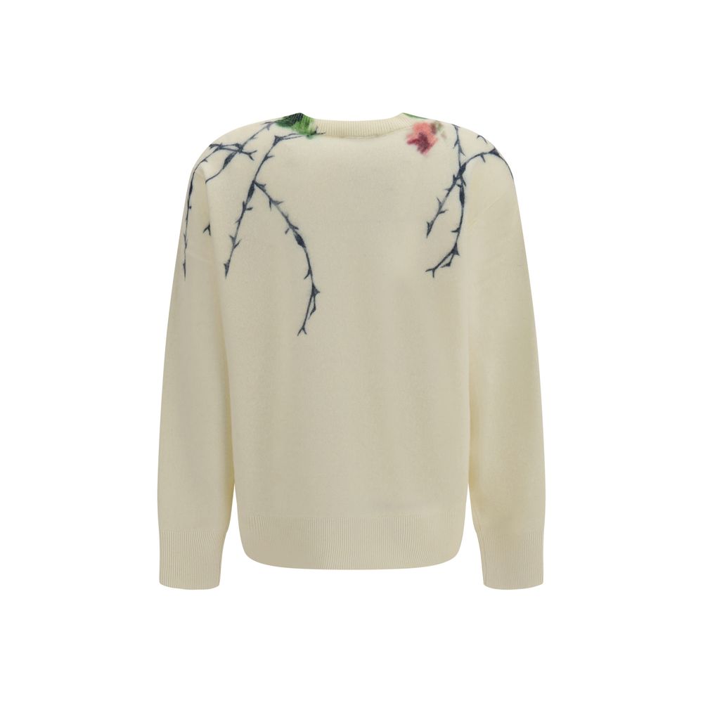 Blumarine Cashmere Sweater with Rose Print - Timeless Luxury