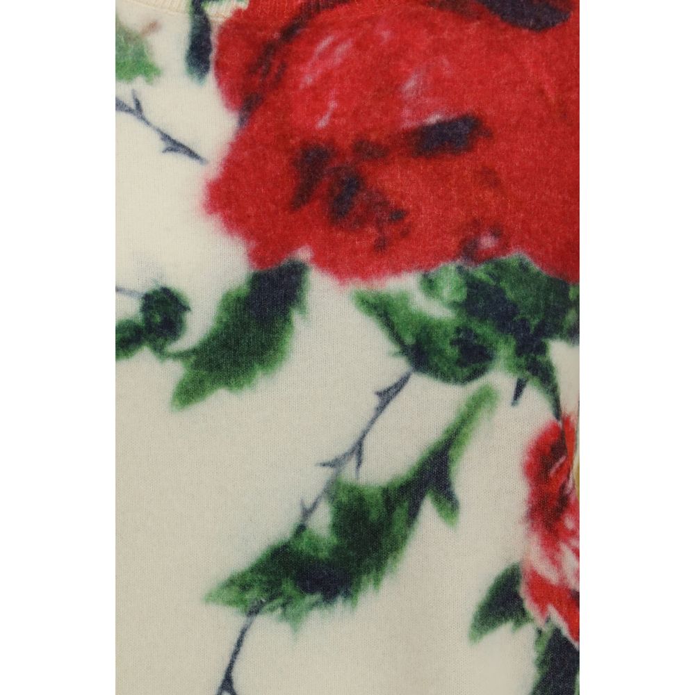 Blumarine Cashmere Sweater with Rose Print - Timeless Elegance